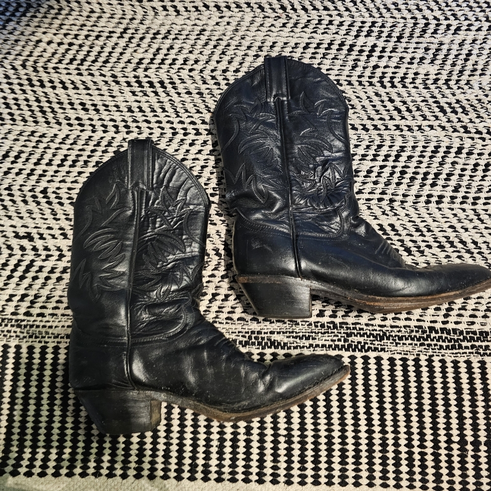 Justin Boots (4903) Black Leather Western Boots